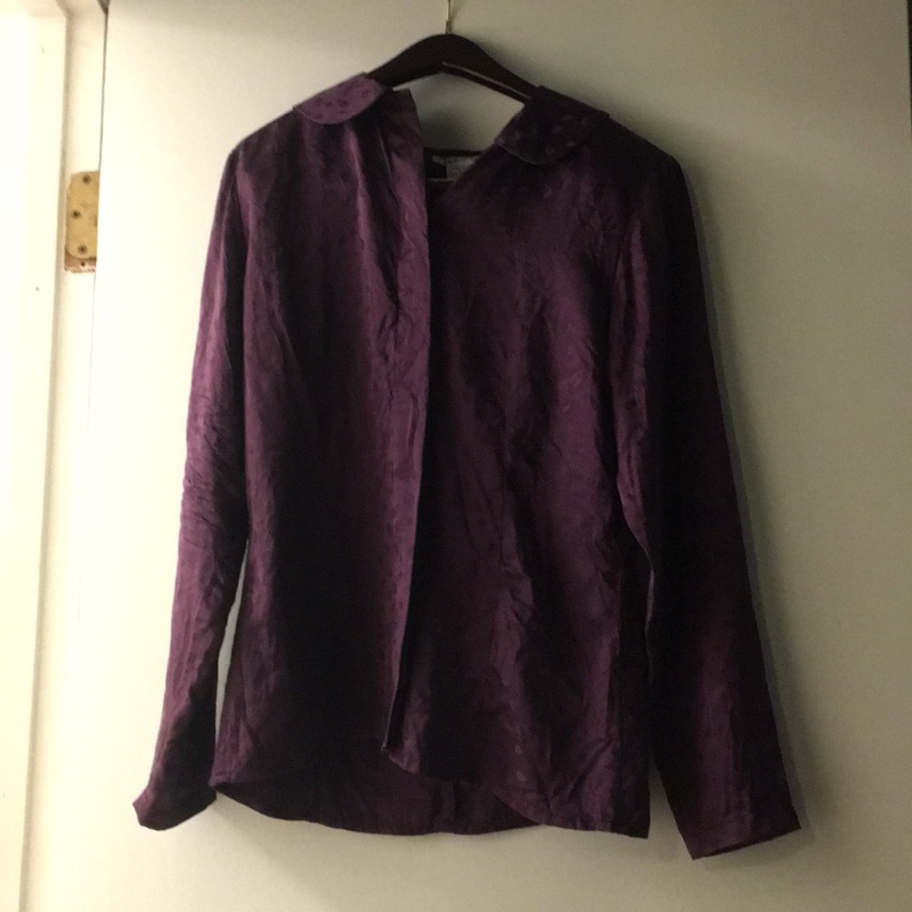 Talbots pure silk button down top